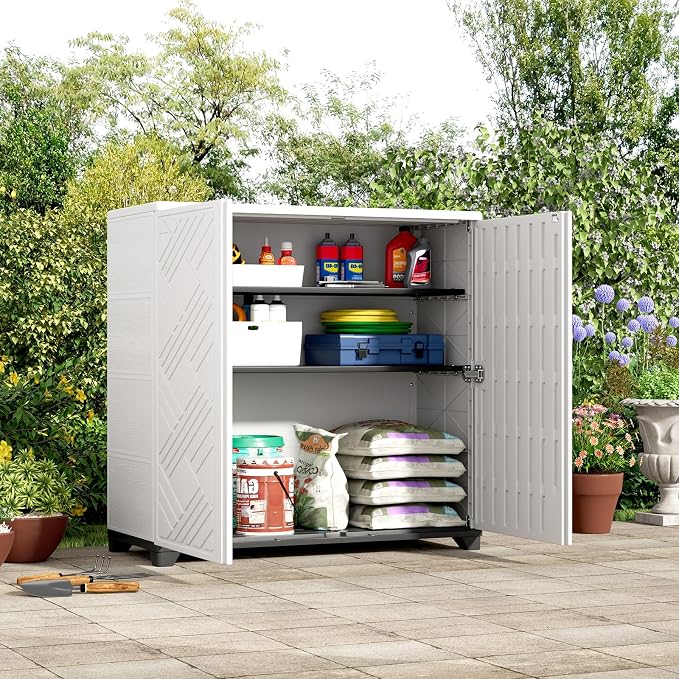 ZZM Indoor/Outdoor Storage Cabinet Waterproof, All Weather Outdoor Storage - Image 2