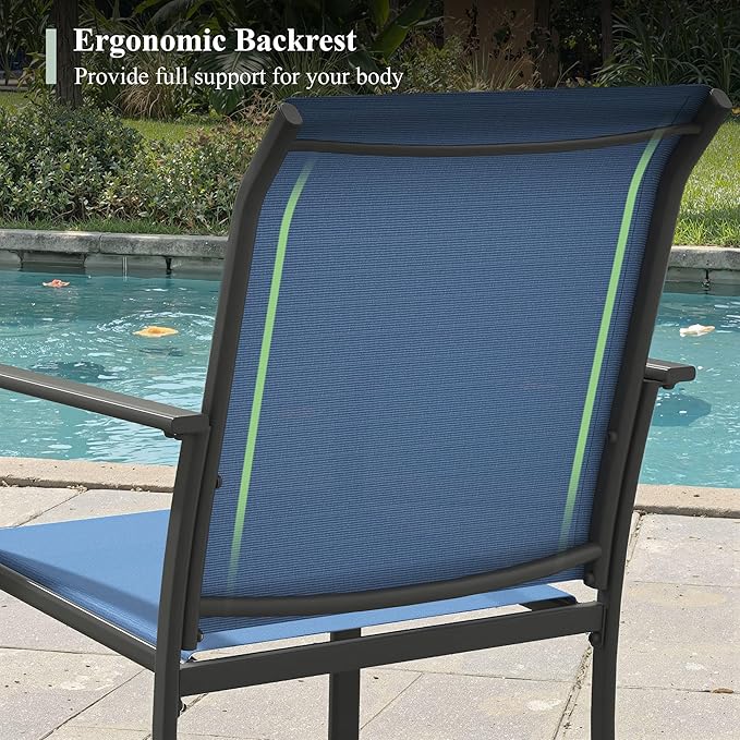 Outdoor Chairs Set of 8, Stackable Patio Dining Chairs - Image 6