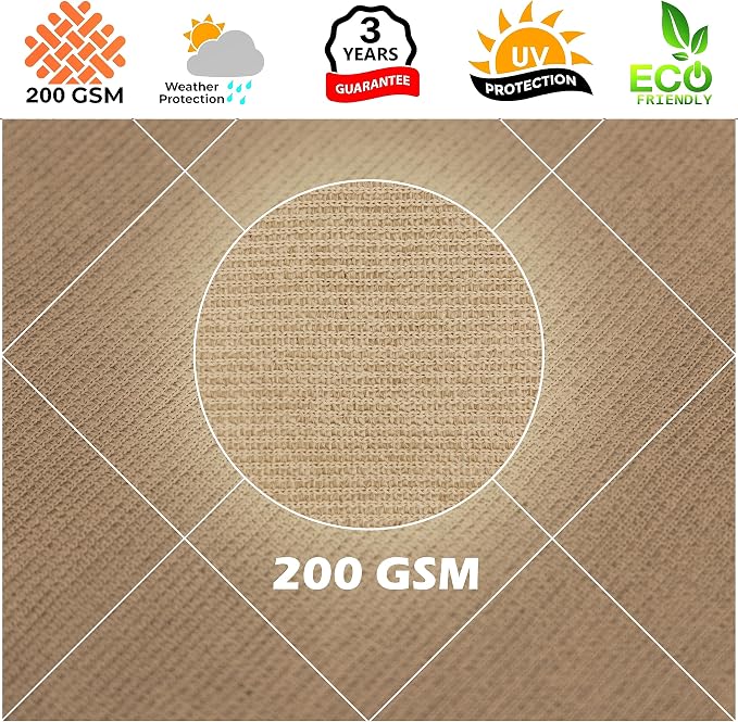 Royal Shade 1 6' x 2 0' Sand Beige Rectangle Sunshade Sail - Image 8