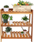 Sunnydaze Outdoor Meranti Wood 3-Tiered Garden Shelf by SunnydazeDecor