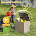 30 Gallon Outdoor Storage Box Weather Resistant UV Protection Waterproof Resin - Image 5