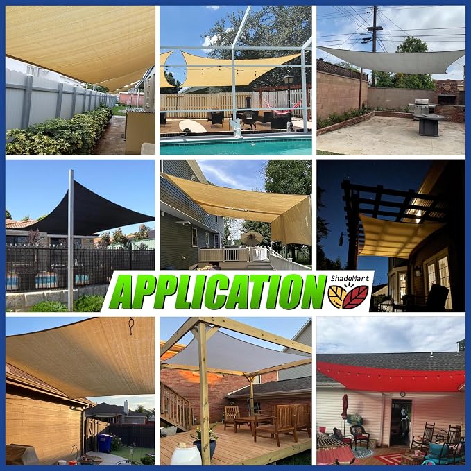 14' x 17' Red Sun Shade Sail Rectangle SMSLR Canopy Fabric Cloth Screen - Image 3