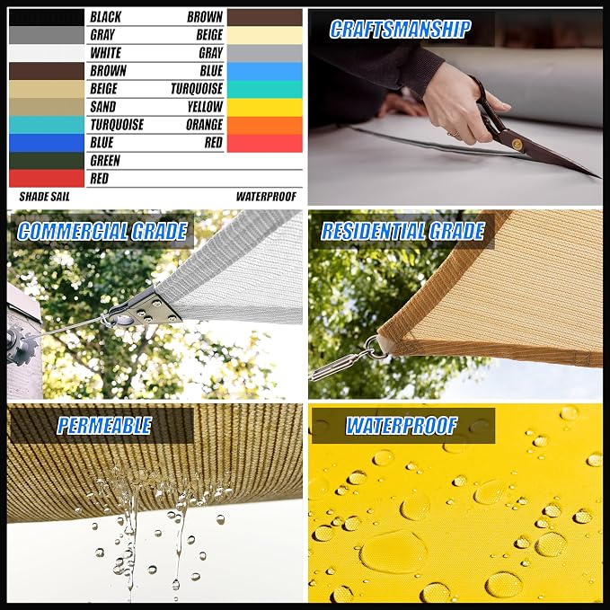 Royal Shade 14' x 20' Blue Rectangle Square Sun Shade Sail Order to Make - Image 3