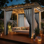 MIULEE Black Outdoor Curtain for Patio Waterproof 4 Panels 54 x 84 Inch | - Image 5