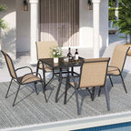 Patio Dining Chairs Set of 4, Stackable Dining Chairs, Breathable Fabric - Image 2