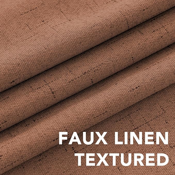 H.VERSAILTEX Linen Blackout Curtains 63 Inches Long 100% Blackout Thermal - Image 4