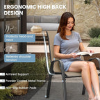 Patio Dining Chairs Set of 4, Outdoor Stackable Dining Chairs High Back - Image 5