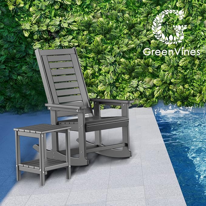GREENVINES Oversized Outdoor Rocking Chairs Set of 4, HDPE Rocker - Image 2