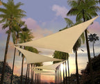 Amgo Custom Size 24' x 24' x 24' Beige Triangle Sun Shade Sail UPF50+ AGTAPT10 by Amgo