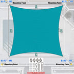 Amgo Custom Size 21' x 23' Turquoise Rectangle Square Sun Shade Sail UPF50+ - Image 8