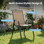 DIFY Patio Chairs Set of 6, Stackable Outdoor Dining Chairs Set - Image 8