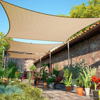 15' x 17' Sand Beige Sun Shade Sail Rectangle SMSLR Canopy Fabric Cloth Screen by ShadeMart