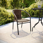 Flash Furniture Lila Medium Brown Rattan Indoor-Outdoor Restaurant Stack Chair - Image 2