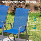 MAMIZO Patio Dining Chairs, Stackable Textilene Chair Set of 8, - Image 7