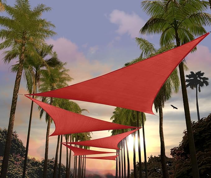 Amgo Custom Size 4' x 4' x 4' Red Triangle Sun Shade Sail UPF50+ AGTAPT12 by Amgo