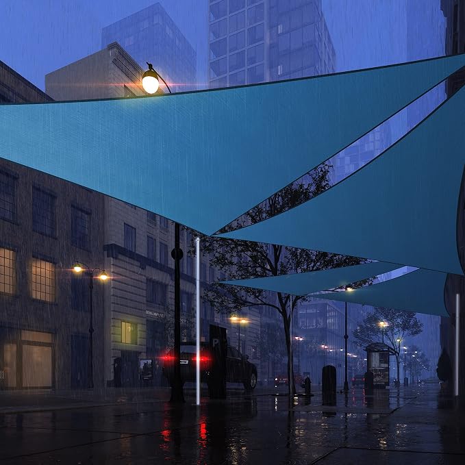 Royal Shade 5' x 10' x 11.2' Blue Triangle Waterproof Sun Shade Sail Order to - Image 7