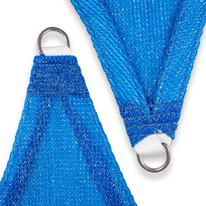 Amgo Custom Size 9' x 9' x 9' Blue Triangle Sun Shade Sail UPF50+ AGTAPT12 - Image 8
