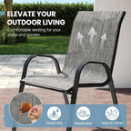 Patio Dining Chairs Set of 8, Outdoor High Stacking Chairs，Breathable Seat - Image 4