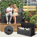 80-Gallon Lockable Outdoor Storage Bench, Waterproof Outdoor Deck Storage Boxes - Image 3