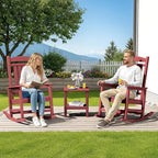 SERWALL Outdoor Rocking Chair Set of 4, Oversized Patio Rocking Chair, Porch - Image 2