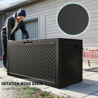 110 Gallon Waterproof Resin Outdoor Storage Box, Weatherproof Outdoor Bin - Image 2