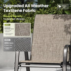 PHI VILLA Outdoor Stackable Dining Chair Set of 4, Textilene Mesh & Metal | - Image 4