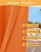 Outdoor Curtains for Patio Waterproof 4 Pcs 54x84 Inch Mecca Orange | Poolside - Image 3