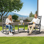 SERWALL Outdoor Rocking Chair Set of 4, Oversized Patio Rocking Chair, Porch - Image 2