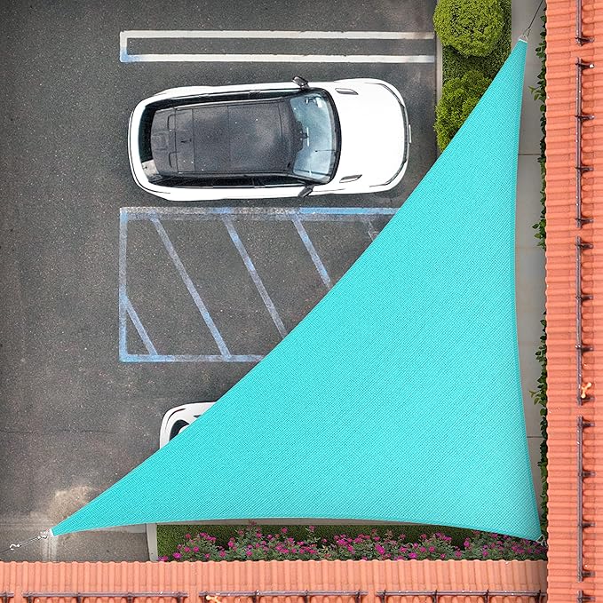 Royal Shade 22' x 22' x 31.1' Turquoise Triangle Sun Shade Sail Order to Make by RoyalShade