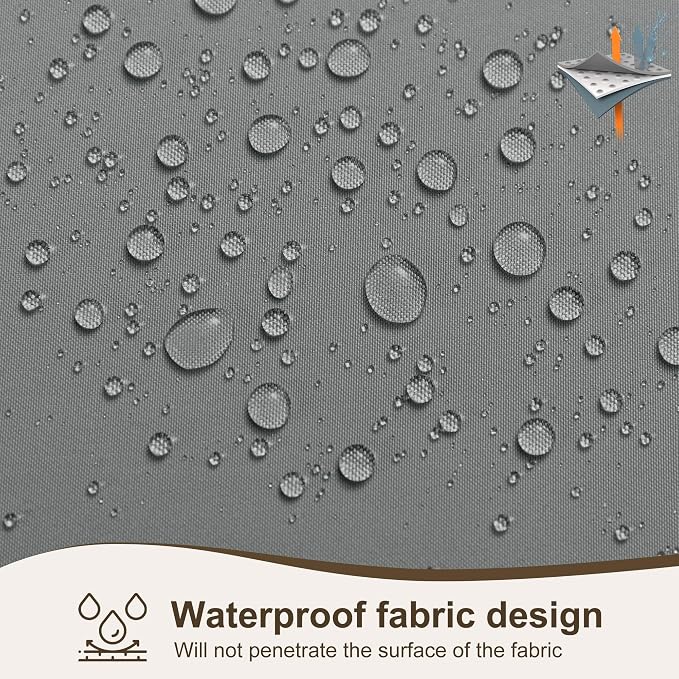Outdoor Curtains for Patio Waterproof Rod Pocket 8 Pcs 54x95 Inch Grey | - Image 6