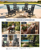 Oversized Outdoor Rocking Chairs Set of 2, HDPE Porch Rocker - Image 8