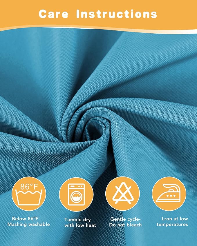 HolidayIdeas Outdoor Curtains for Patio Waterproof 4 Pcs 54x108 Inch Teal | - Image 7