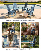 Oversized Outdoor Rocking Chair, Porch Rockers, Unique Blue | - Image 5