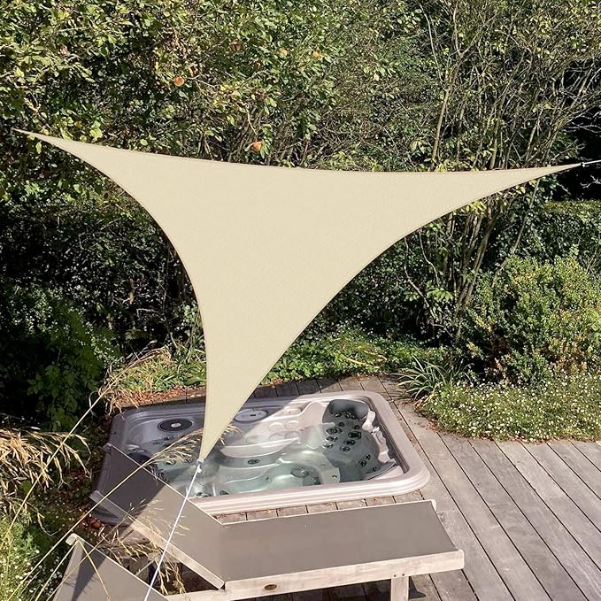 Patio Paradise 6' x 6' x 6' Sun Shade Sail Triangle Canopy Shade Cloth Fabric - Image 6