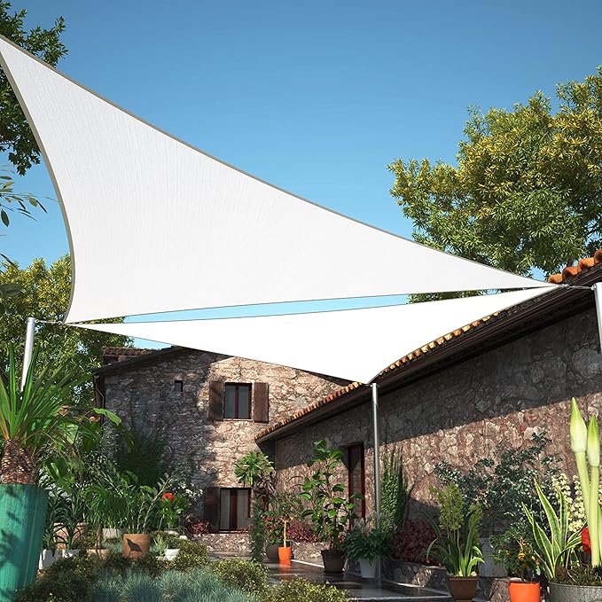 22' x 22' x 31.1' White Sun Shade Sail UPF50 Right Triangle SMTAPT12 Canopy by ShadeMart