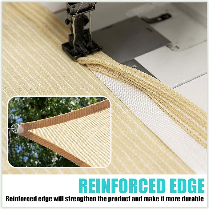 Amgo Custom Size 12' x 17' x 20.8' Blue Right Triangle Sun Shade Sail UPF50+ - Image 5