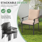 LVUYOYO Outdoor Patio Dining Chairs Set of 4, Metal Stackable Chairs Set - Image 6