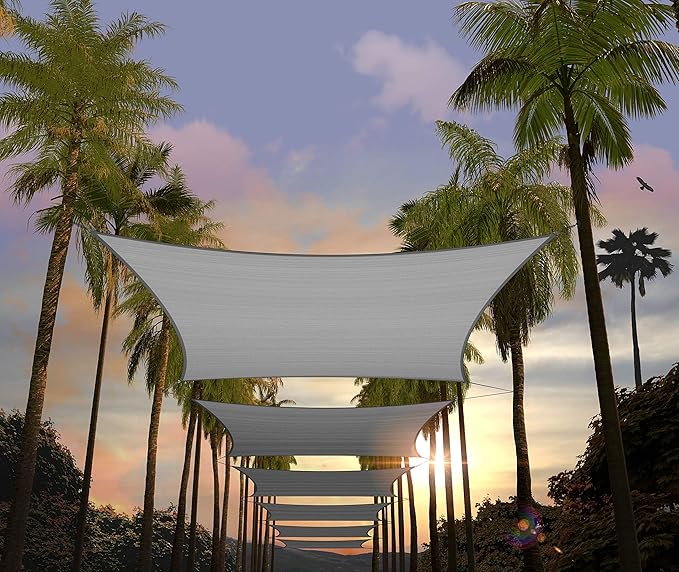 Amgo 12' x 18' Grey Rectangle Sun Shade Sail Canopy Awning UPF50+ AGTAPR0810 by Amgo