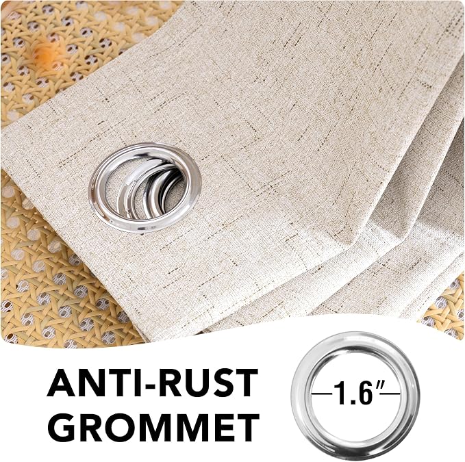 H.VERSAILTEX Linen Blackout Curtains 45 Inches Long 100% Blackout Thermal - Image 6