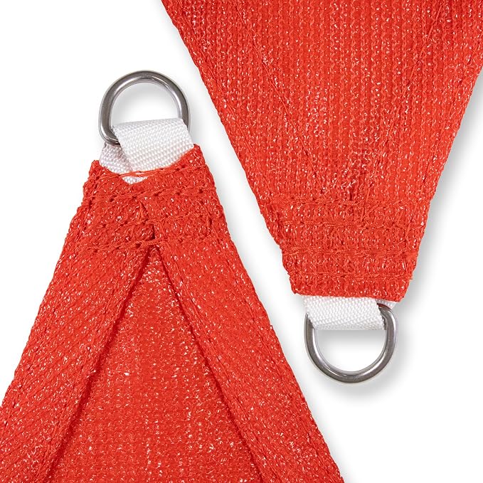Amgo Custom Size 9' x 13' x 15.8' Red Right Triangle Sun Shade Sail UPF50+ - Image 8