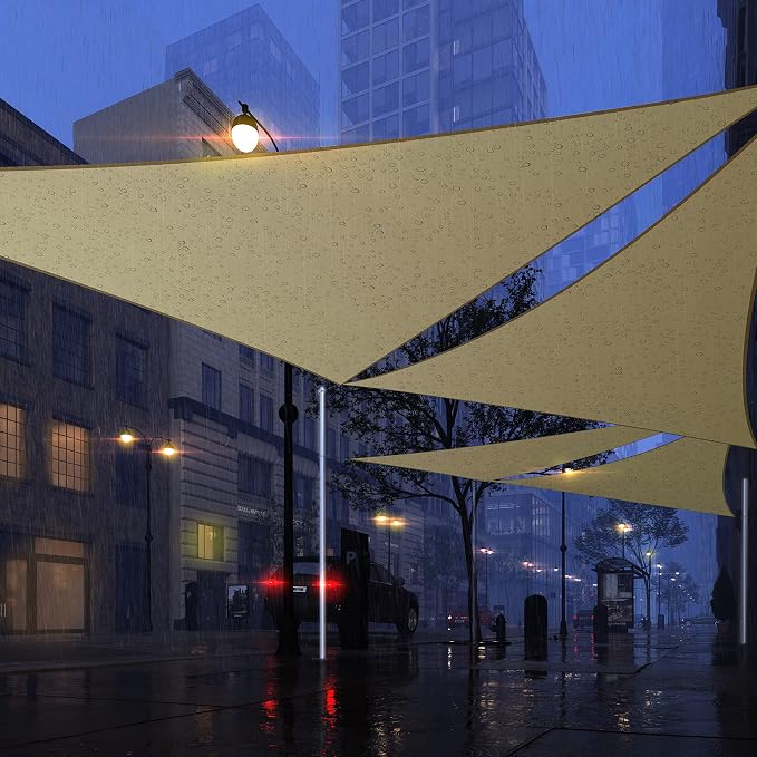 Royal Shade 9' x 9' x 12.7' Beige Triangle Waterproof Sun Shade Sail Order to - Image 7