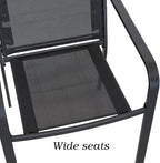 Anmutig Stackable Outdoor Dining Chairs Set of 4, Textilene Fabric, Breathable - Image 5
