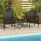 Yaheetech Set of 2 Stackable Outdoor Rattan Dining Chairs, All-Weather Armchair - Image 5