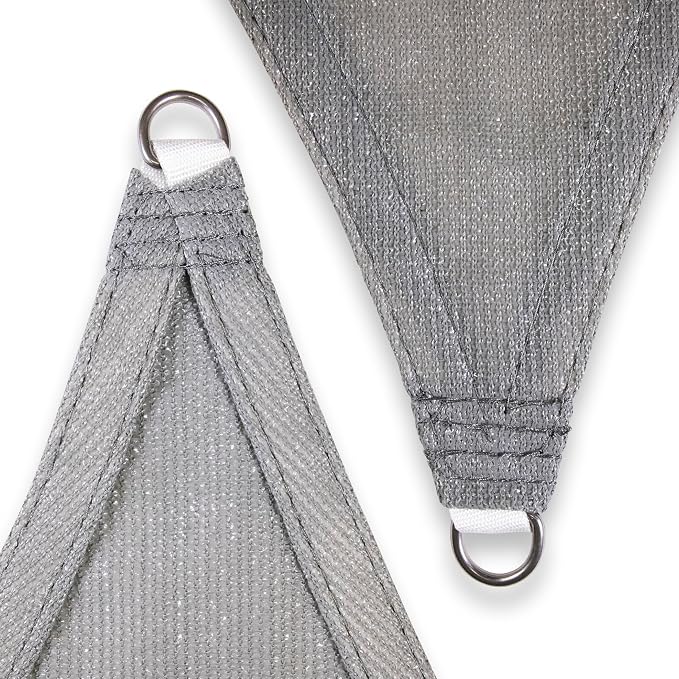Amgo Custom Size 6' x 11' x 12.5' Gray Right Triangle Sun Shade Sail UPF50+ - Image 8