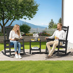 SERWALL Outdoor Rocking Chair Set of 6, Patio Rocking Chair, Porch Rocker - Image 9