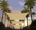 Amgo Custom Size 8' x 12' Beige Rectangle Square Sun Shade Sail UPF50+ by Amgo
