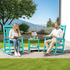 SERWALL Outdoor Rocking Chair Set of 2, Patio Rocking Chair, Aruba | HDPE - Image 2