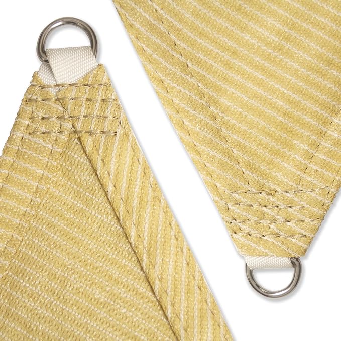 Amgo 24' x 24' x 24' Beige Triangle Sun Shade Sail Outdoor Canopy Awning UPF50+ - Image 8