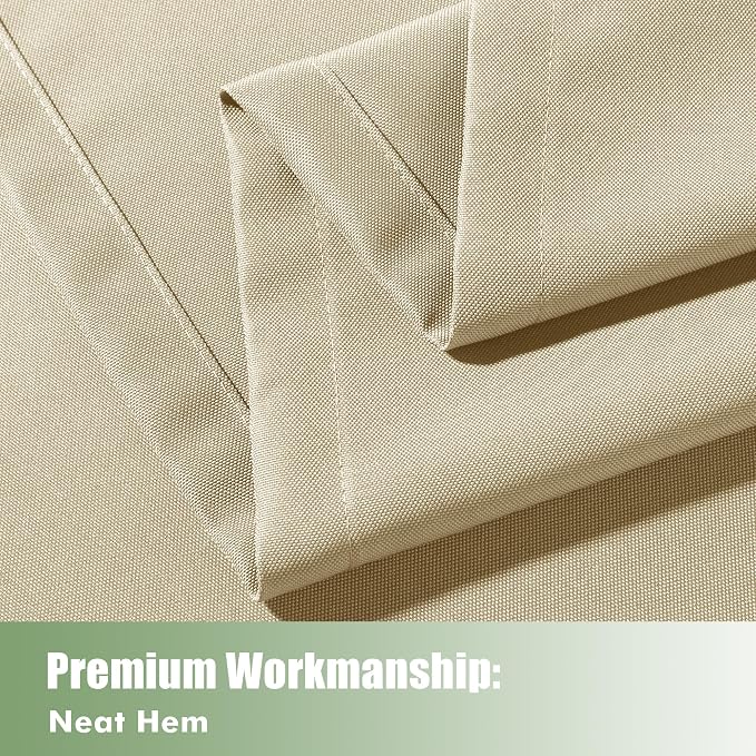 Extra Wide Outdoor Curtains for Patio Waterproof 6 Pcs 110x84 Inch Cream | - Image 5