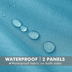 Linen Outdoor Curtains for Patio Waterproof 4 Pcs 54x84 In Teal | Light - Image 2
